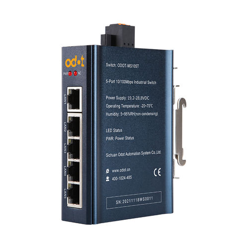 Commutateur Ethernet non administrable - ODOT-MS108T - ODOT Automation - 8 ports / sur rail DIN / RJ45