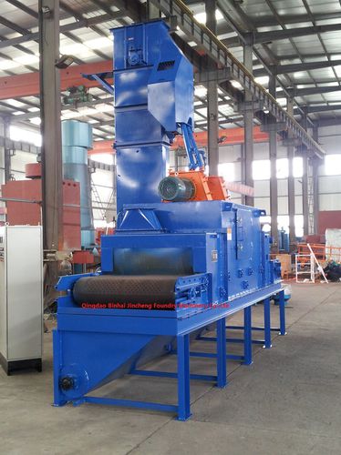 Grenailleuse à convoyeur à rouleaux - Qingdao Binhai Jincheng Foundry Machinery Co., Ltd. - à turbine / pour jantes / pour marbre