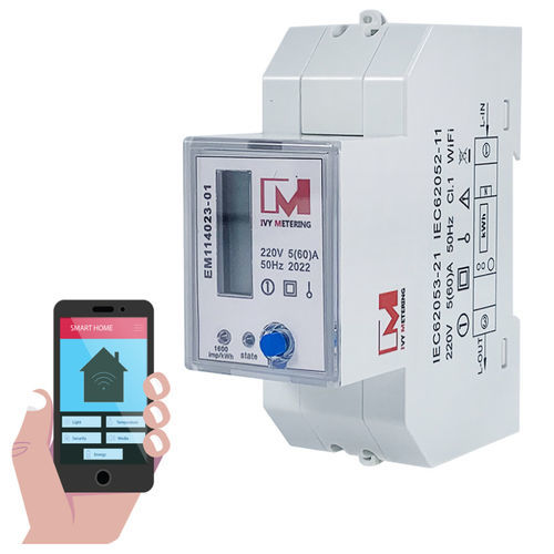 Compteur d'énergie électrique monophasé - EM114023-01 - IVY METERING - sur rail DIN / avec afficheur LCD / 50 Hz