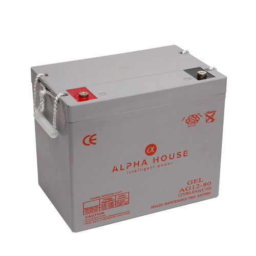 Batterie rectangulaire - AG12-80 AGM+GEL - Alpha House Ltd - 12 V / UL / CE