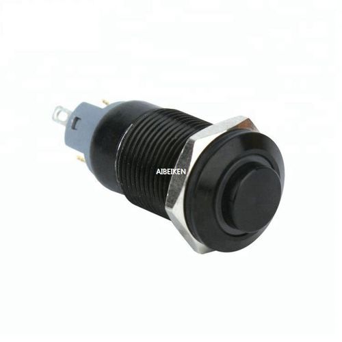 Bouton poussoir lumineux (LED) - B12S-G10Z-E black - YUEQING AIBEIKEN ELECTRIC CO., LTD. - tactile / IP65 / à LED verte