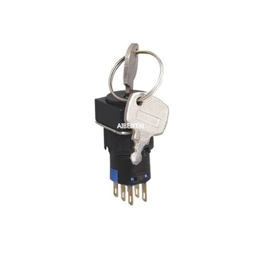 Interrupteur à clé - A16-22ZK2 - YUEQING AIBEIKEN ELECTRIC CO., LTD. - unipolaire / IP40 / en plastique
