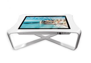 Totem publicitaire - ADV4331 - AIYOS Technology Co., Ltd. - de support / pour affichage LCD / en aluminium