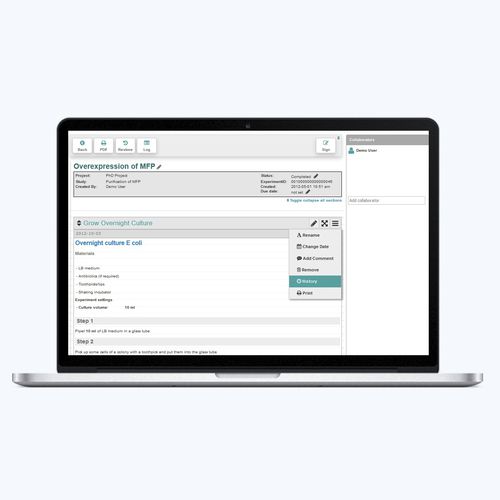 Logiciel de suivi - eLABJournal - Eppendorf SE - pour laboratoire / iOS / Androïd