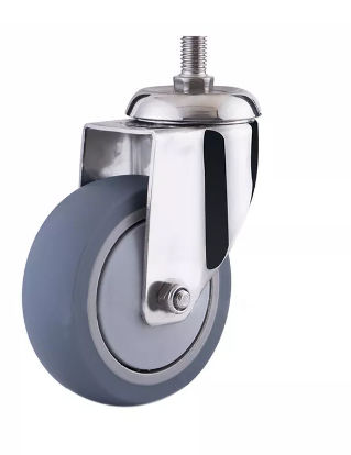Roulette pivotante - 310TS-100032P-52S - Taizhou Wanda Casters & Hardware Mfg. Co., Ltd. - à tige filetée / en caoutchouc / en acier inoxydable