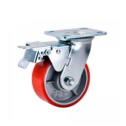 Roulette pivotante - 600PS-150050R-12-DUT - Taizhou Wanda Casters & Hardware Mfg. Co., Ltd. - à platine / avec frein / en acier