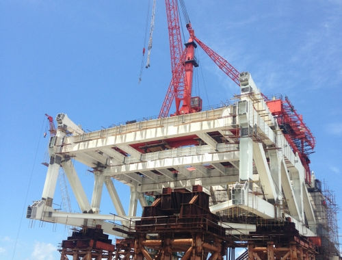 Grue fixe - HL-KATTOR Industry Co., Ltd. - à flèche relevable / pour chantier / de levage