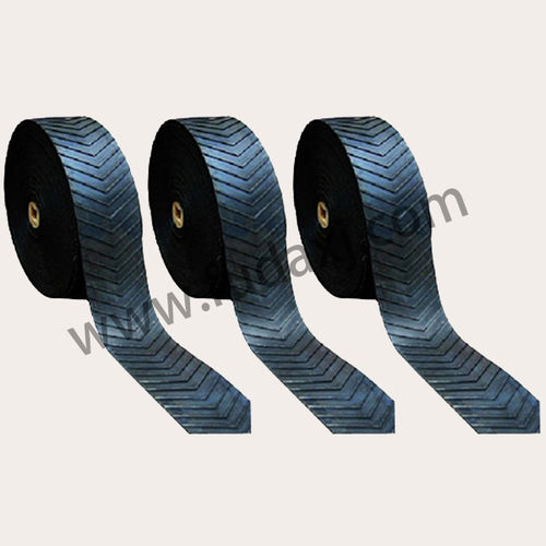 Bande de convoyeur à chevron - Zhejiang Fuda Rubber Co., Ltd. - industrielle / pour l'industrie de l'emballage / noire