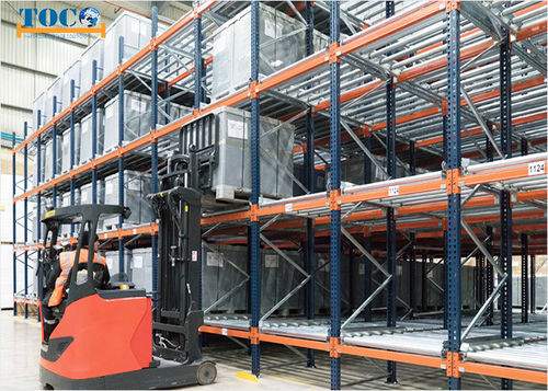 Rayonnage à déplacement par gravité - IGF01 - NANJING TOCO WAREHOUSE EQUIPMENT CO., LTD. - dynamique / compact / à palettes