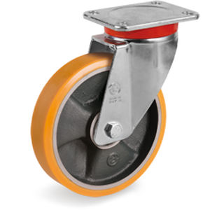 Roulette pivotante - 65GH series - Tellure Rôta - à platine / pour fortes charges / industrielle