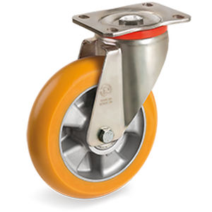 Roulette pivotante - 65ER series - Tellure Rôta - à platine / avec profil ergonomique / industrielle