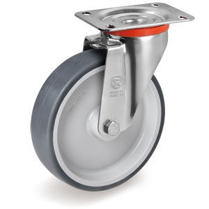 Roulette pivotante - 71 series - Tellure Rôta - à platine / non marquante / industrielle