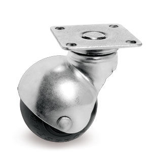 Roulette pivotante - 33 series - Tellure Rôta - à platine / pour meuble / en caoutchouc