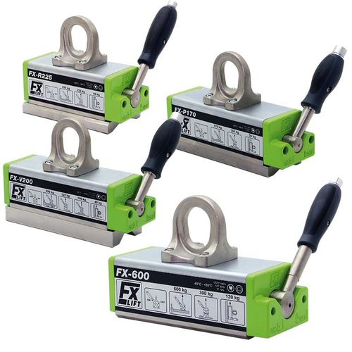 Aimant de levage permanent à commutation manuelle - FX series - Industrial Magnetics - pour charge ferreuses plate ou cylindrique / compact / résistant aux hautes températures