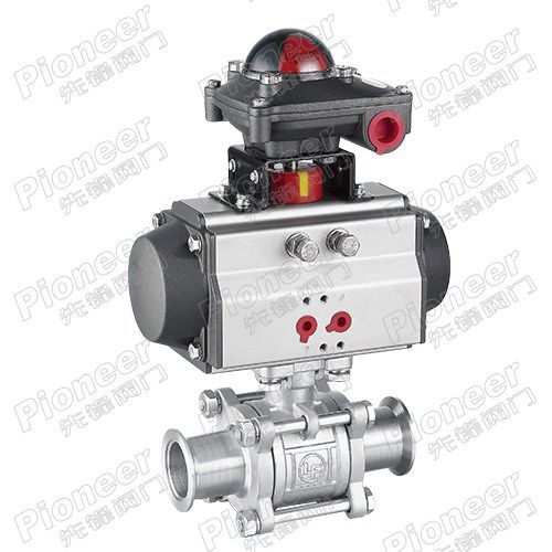 Vanne à boisseau sphérique - GUQ-32KF - Wenzhou Pioneer Valve Co., Ltd. - pneumatique / pour liquides alimentaires et boissons / pour produits chimiques
