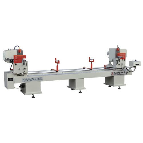 Machine à scier à onglet double - LJZ2-420×3600 - JINAN YUEFENG MACHINERY CO., LTD. - circulaire / pour aluminium / pour PVC