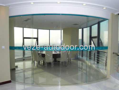 Système de portes coulissant cintré - VZ-C - Ningbo VEZE Automatic Door Co., Ltd. - en aluminium / pour l'intérieur / automatique