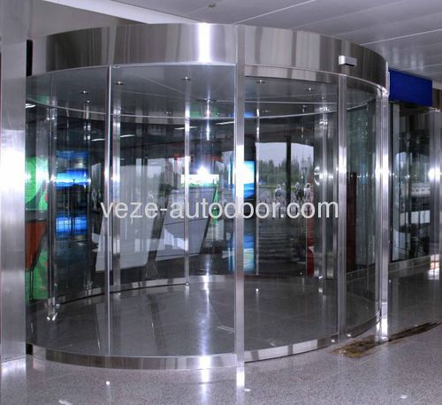 Porte coulissante cintrée - Ningbo VEZE Automatic Door Co., Ltd. - en aluminium / pour l'intérieur / de sécurité