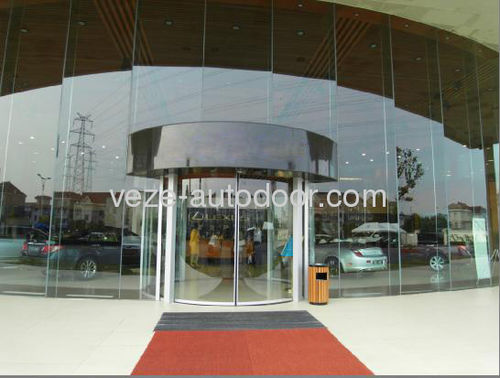 Porte coulissante cintrée - vz - Ningbo VEZE Automatic Door Co., Ltd. - en aluminium / vitrée / pour l'intérieur