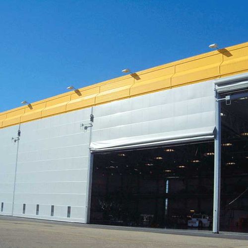 Porte à empilement - YUOU (LUOYANG) DOORS AND WINDOWS TECHNOLOGY CO., LTD. - en aluminium / en tissu / industrielle