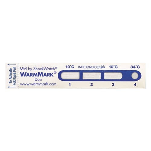 Étiquette de surveillance temps-température - WarmMark Duo - SpotSee - d'expédition / adhésive / pour produits pharmaceutiques