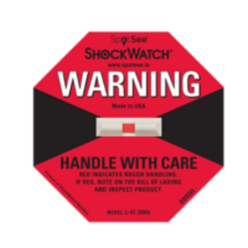 Étiquette pour la détection de choc et basculement - ShockWatch - SpotSee - infalsifiable / pour composants électroniques / pour appareil médical