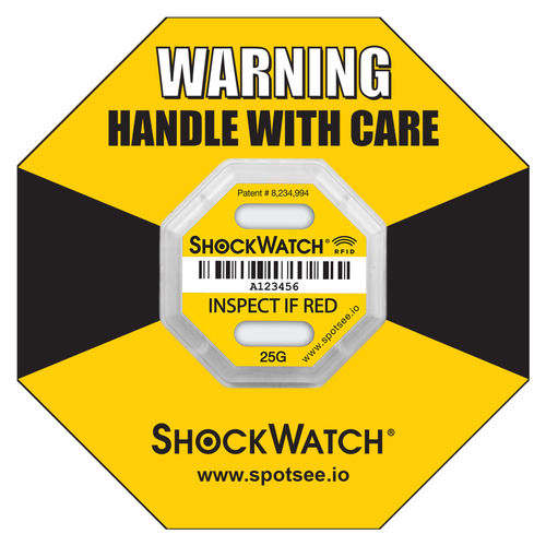 Tag pour la détection de choc et basculement - ShockWatch® - SpotSee - RFID / UHF / pour applications aérospatiales