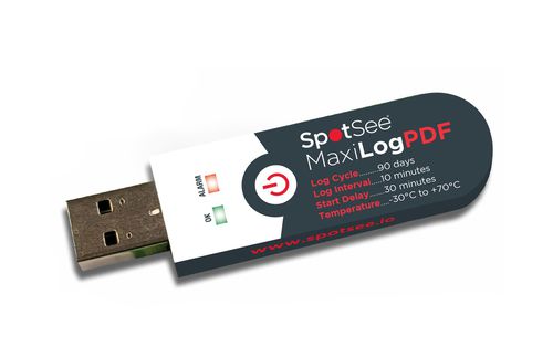 Data logger de température - MaxiLog PDF - SpotSee - USB / compact / à usage unique