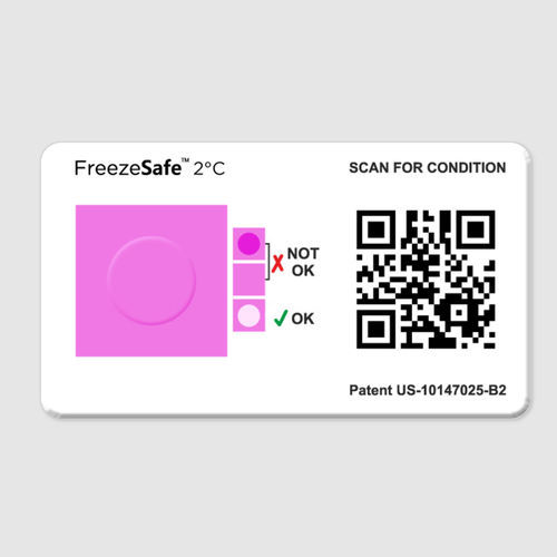 Indicateur de température - FreezeSafe™ - SpotSee - étiquette / pour l'industrie agroalimentaire / pour applications pharmaceutiques