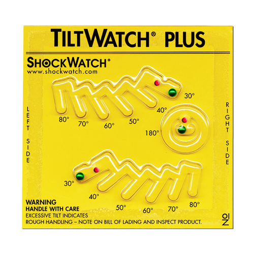 Indicateur d'inclinaison - TiltWatch® Plus  - SpotSee - étiquette / facile à installer / irréversible
