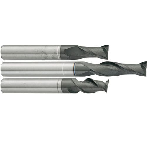 Fraise monobloc - HM series - Carmon - à queue cylindrique / à 2 dents