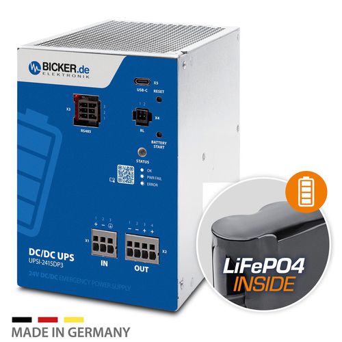 UPS DC - UPSI-2415DP3 - Bicker Elektronik GmbH - tout en un / 24 V / LiFePO4