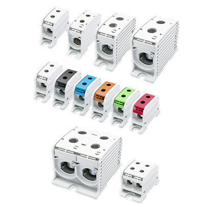 Bloc de jonction sur rail-DIN - CBS series - TE CONNECTIVITY - pour montage sur panneau / de puissance / compact