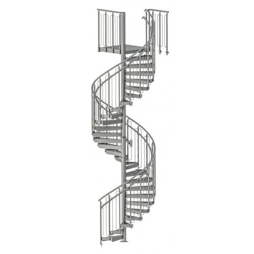 Escalier d'extérieur - TLC - en colimaçon / métallique / à marche anti-dérapante