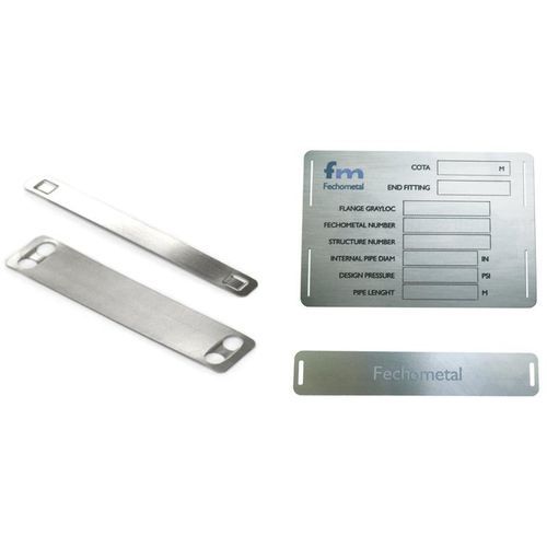 Tag d'identification - TAG3025010902S - Manufacturer - en acier inox / de vanne / pour laser
