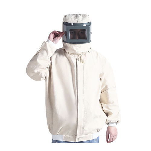 Casque de sableur - TB-1098 - Tongbao Surface Processing Equipment - blanc / avec lunettes de protection