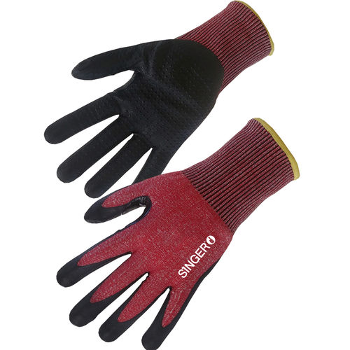 Gant de sécurité industriel - PHD5RED - SINGER Frères - anticoupure / en mousse / en nitrile