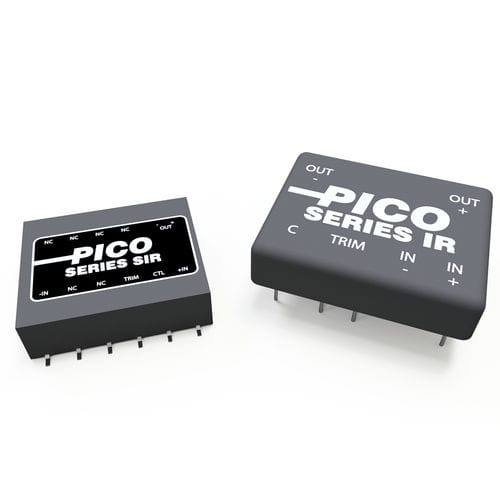 Convertisseur DC/DC régulé - IR & SIR Series - Pico Electronics - plage de tension d'entrée 2:1 / plage de tension d'entrée 3:1 / isolé