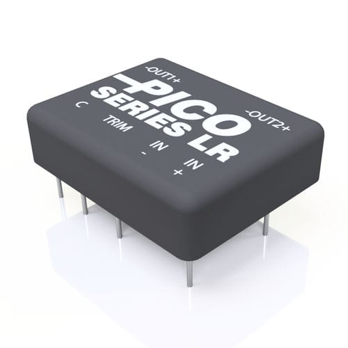 Convertisseur DC/DC régulé - LR Series - Pico Electronics - plage de tension d'entrée 2:1 / plage de tension d'entrée 3:1 / encapsulé