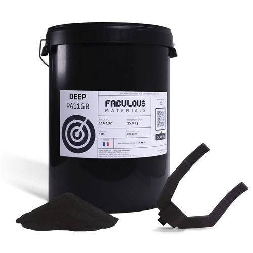 Poudre pour imprimante 3D nylon - DEEP PA11 black GB - FABULOUS - PA / résistante à la corrosion / anti-abrasion