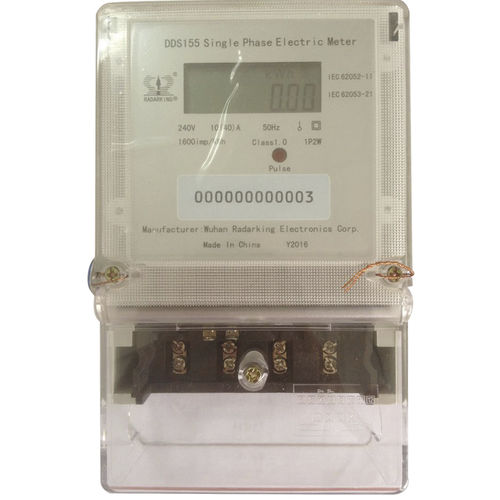 Compteur d'énergie électrique monophasé - DDS155 - Wuhan Radarking Electronics Corp - pour montage sur panneau / avec afficheur LCD / 50 Hz