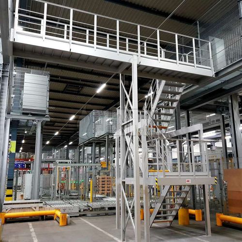 Escalier droit - JOMY SA - type cage / d'extérieur / en aluminium