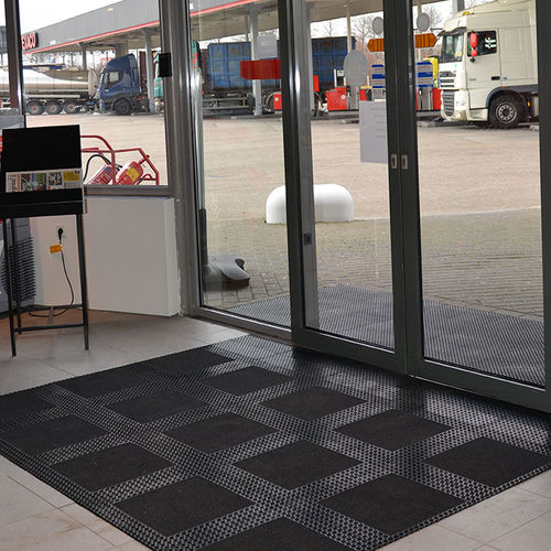 Tapis antisalissure - Master Flex™ C12 593 - Justrite Safety Group - modulaire / en caoutchouc / pour zone de trafic intense