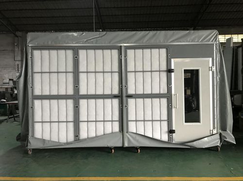 Cabine de peinture rétractable - Mecatelier - à circuit fermé / pour véhicules / à filtre
