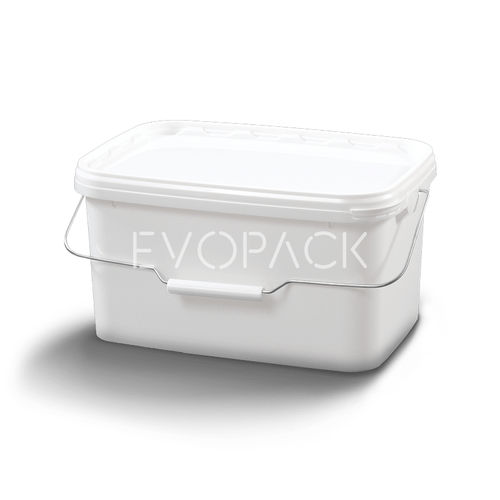 Seau en plastique - 80015 - EVOPACK - rectangulaire / avec couvercle / avec poignée