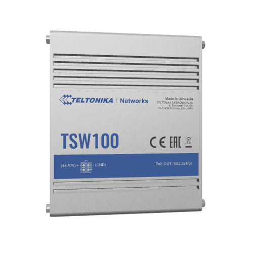 Commutateur Ethernet non administrable - TSW100 - Teltonika Networks - 5 ports / Gigabit Ethernet / sur rail DIN