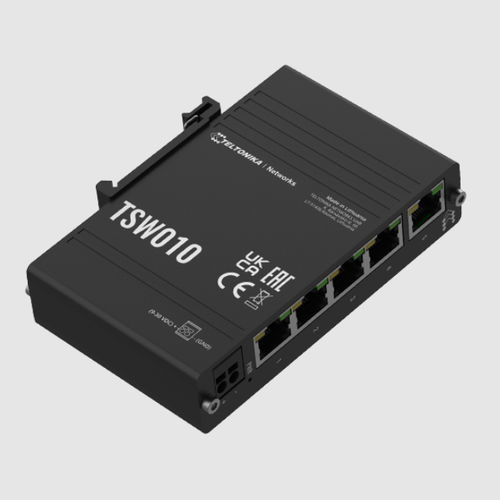 Commutateur Ethernet non administrable - TSW010 - Teltonika Networks - 5 ports / sur rail DIN / mural