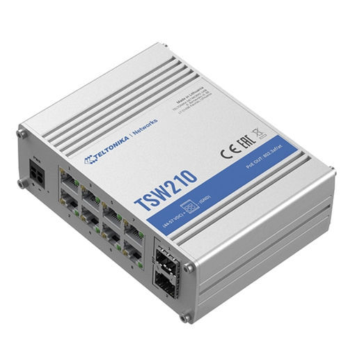 Commutateur Ethernet non administrable - TSW210 - Teltonika Networks - 8 ports / Gigabit Ethernet / sur rail DIN