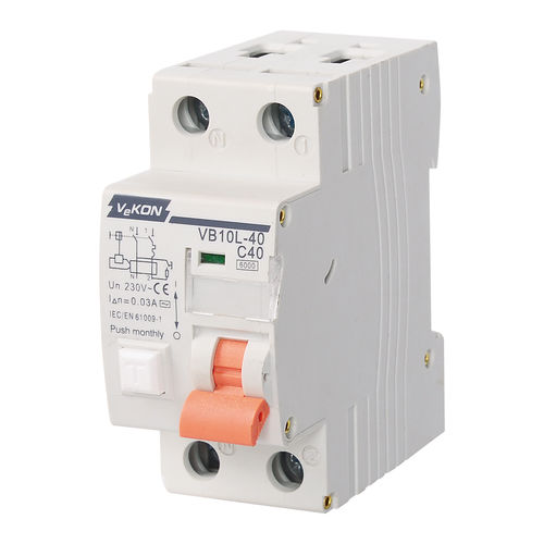Dispositif différentiel à courant résiduel contre les surintensités - VB10L-40  - ZHEJIANG VEKON TECHNOLOGY CO.,LTD - contre les courts-circuits / pour surcharge / AC
