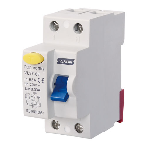 Dispositif différentiel à courant résiduel AC - VL37-63  - ZHEJIANG VEKON TECHNOLOGY CO.,LTD - 4 pôles / 2 pôles